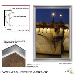 Caisse américaine profil TD Argent satiné sur mesure